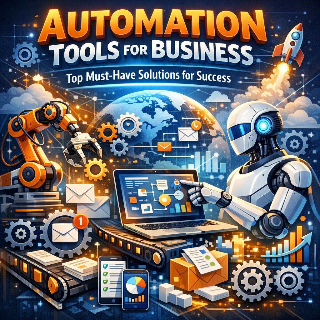 Illustration of Automation Tools for Business: Top Must-Have Solutions for Success