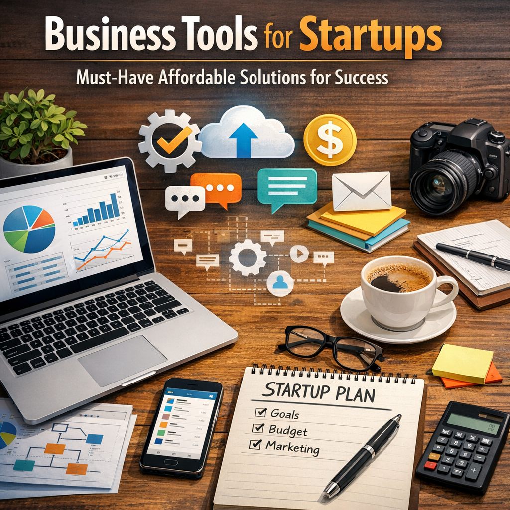 Illustration of Business Tools for Startups: Must-Have Affordable Solutions for Success
