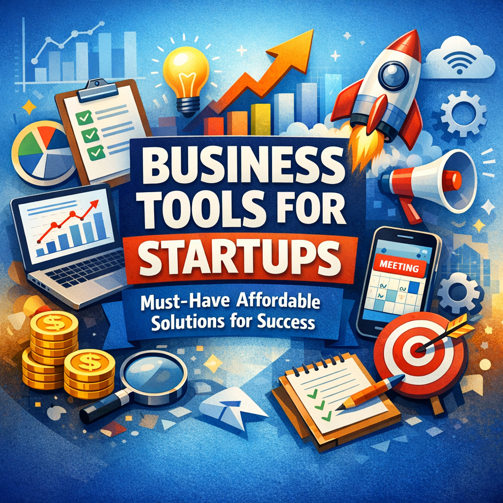 Illustration of Business Tools for Startups: Must-Have Affordable Solutions for Success