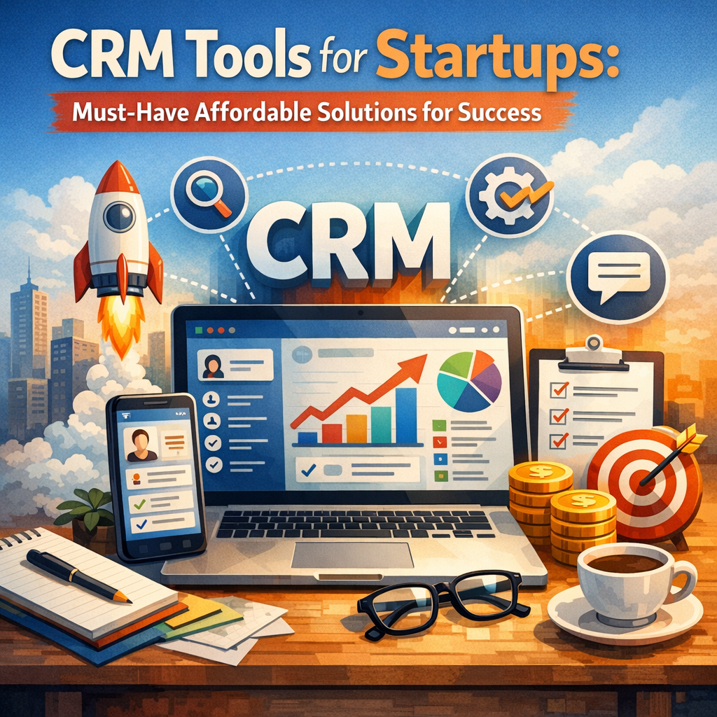 Illustration of CRM Tools for Startups: Must-Have Affordable Solutions for Success