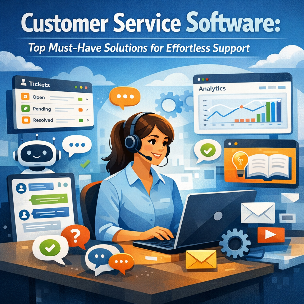 Illustration of Customer Service Software: Top Must-Have Solutions for Effortless Support