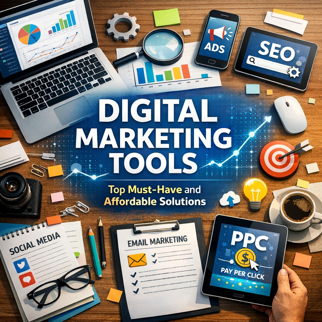 Illustration of Digital Marketing Tools: Top Must-Have and Affordable Solutions