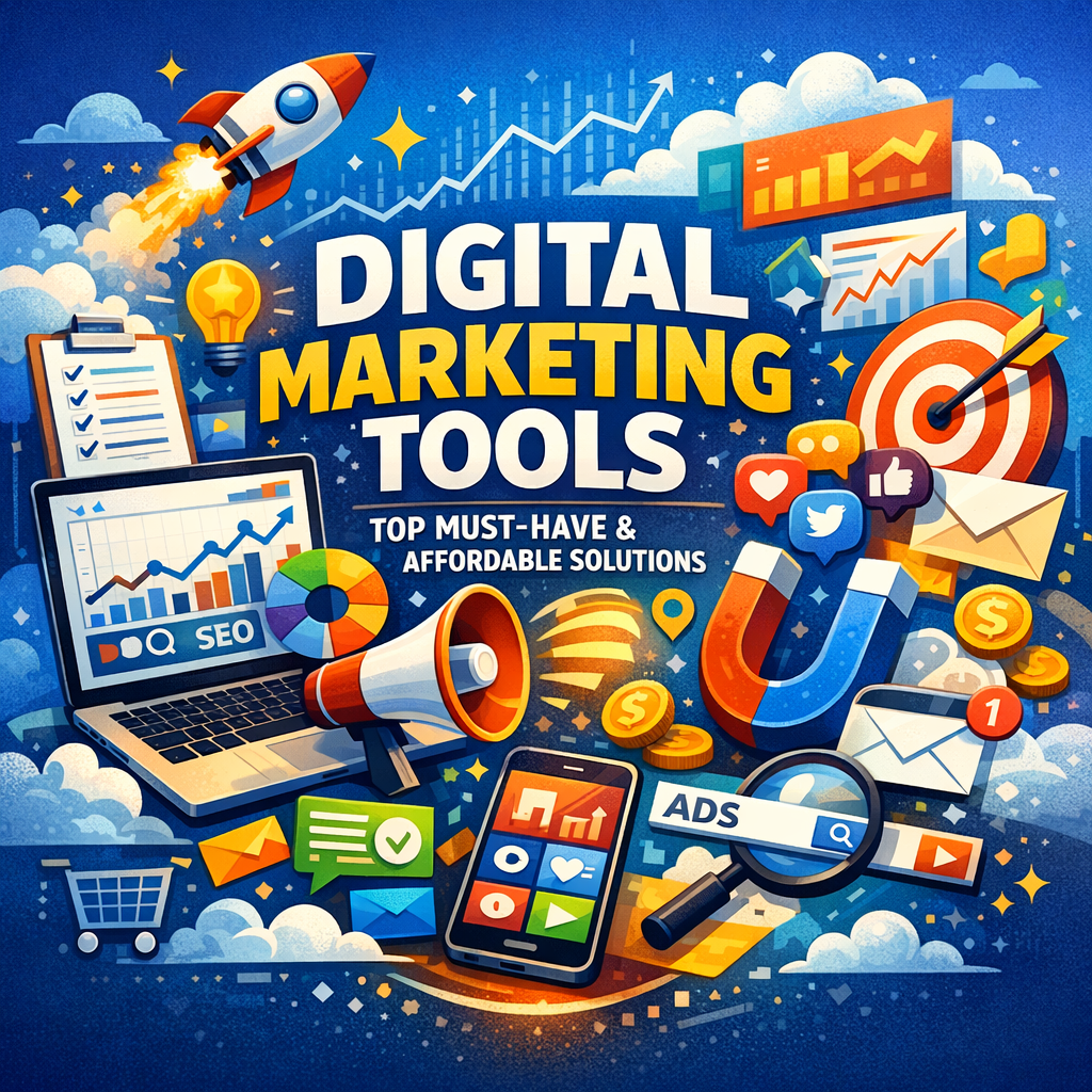 Illustration of Digital Marketing Tools: Top Must-Have and Affordable Solutions