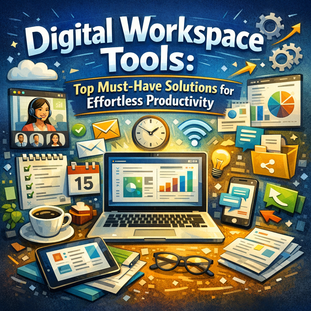 Illustration of Digital Workspace Tools: Top Must-Have Solutions for Effortless Productivity