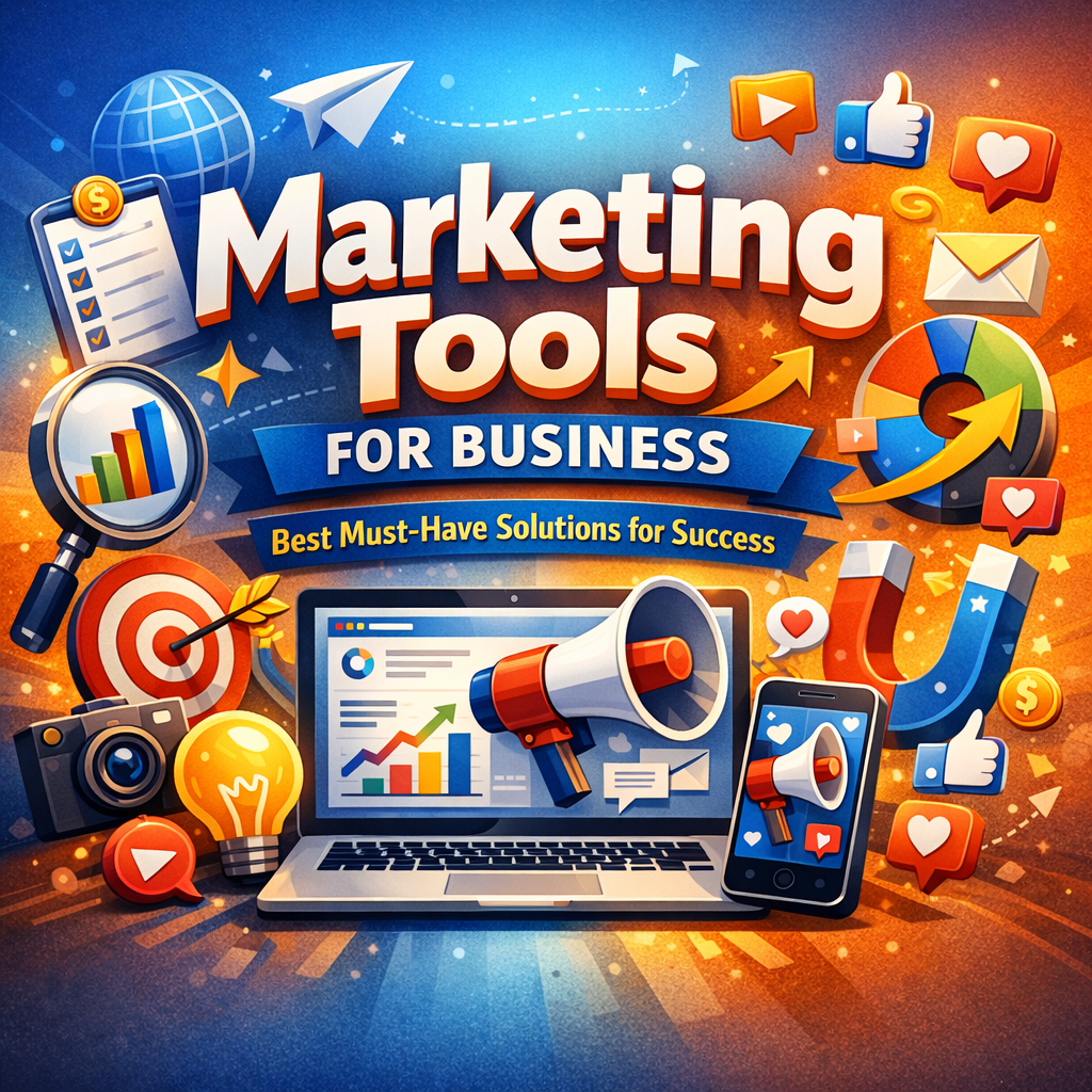Illustration of Marketing Tools for Business: Best Must-Have Solutions for Success