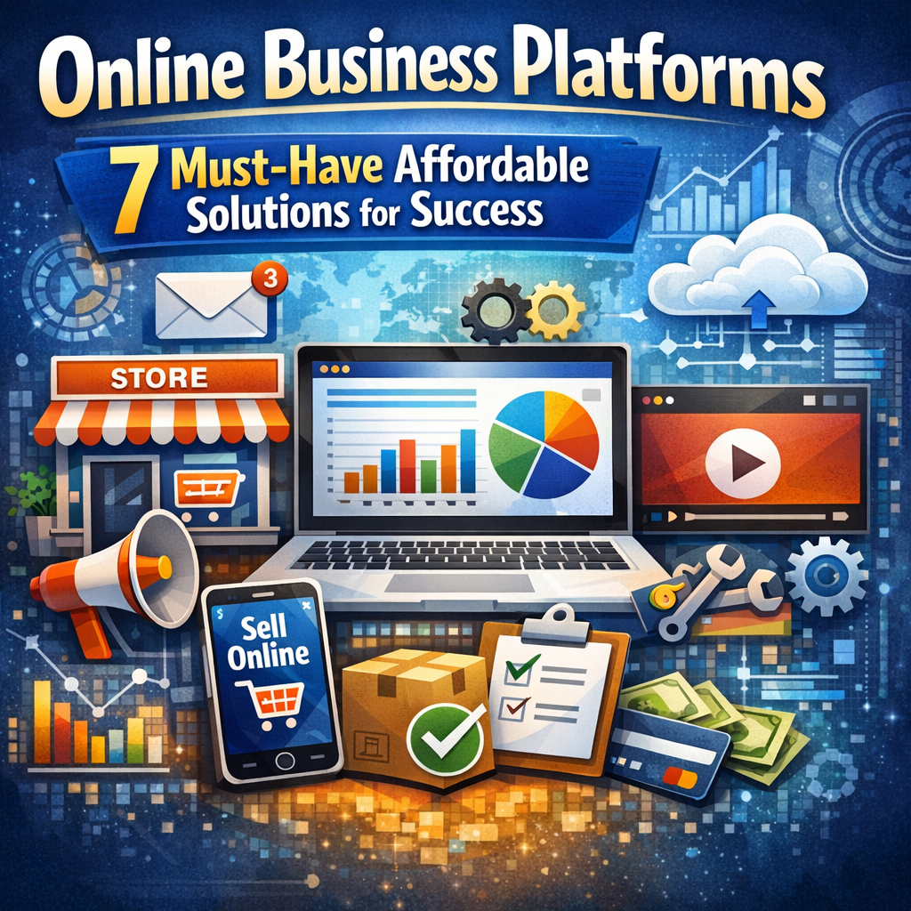 Illustration of Online Business Platforms: 7 Must-Have Affordable Solutions for Success