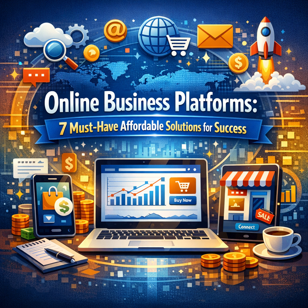 Illustration of Online Business Platforms: 7 Must-Have Affordable Solutions for Success