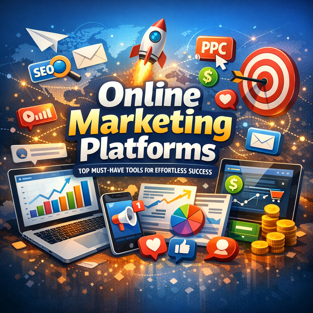 Illustration of Online Marketing Platforms: Top Must-Have Tools for Effortless Success