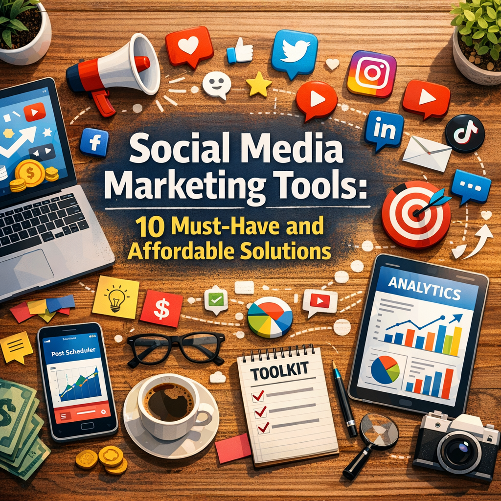Illustration of Social Media Marketing Tools: 10 Must-Have and Affordable Solutions
