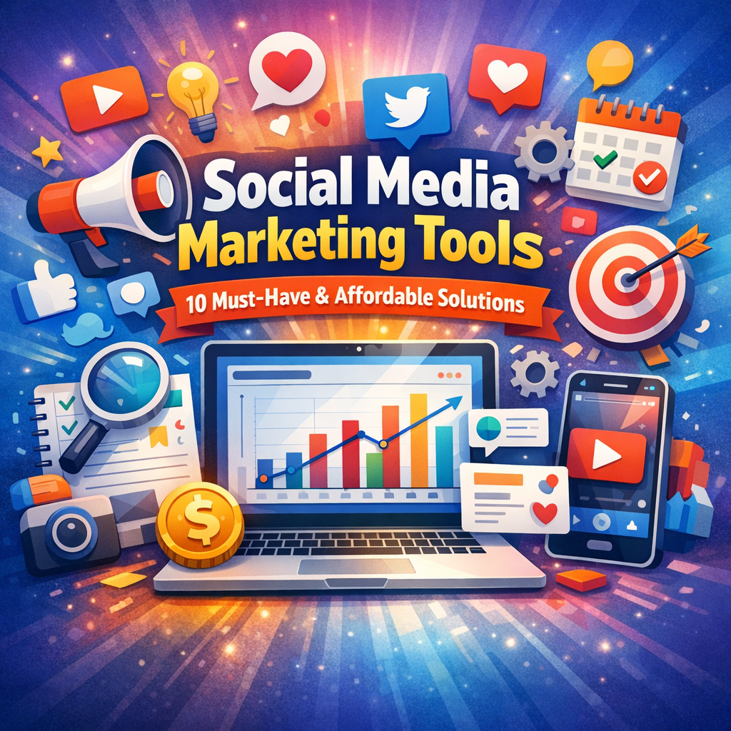 Illustration of Social Media Marketing Tools: 10 Must-Have and Affordable Solutions