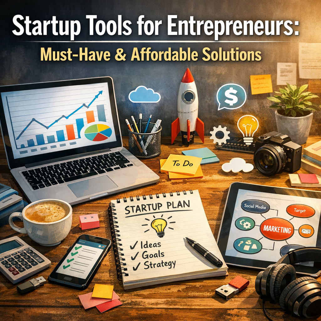 Illustration of Startup Tools for Entrepreneurs: Must-Have and Affordable Solutions