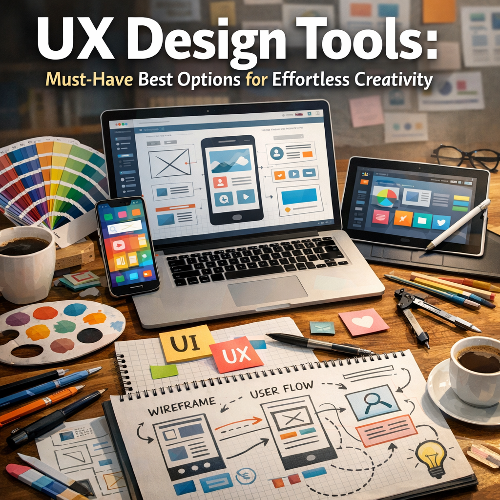 Illustration of UX Design Tools: Must-Have, Best Options for Effortless Creativity