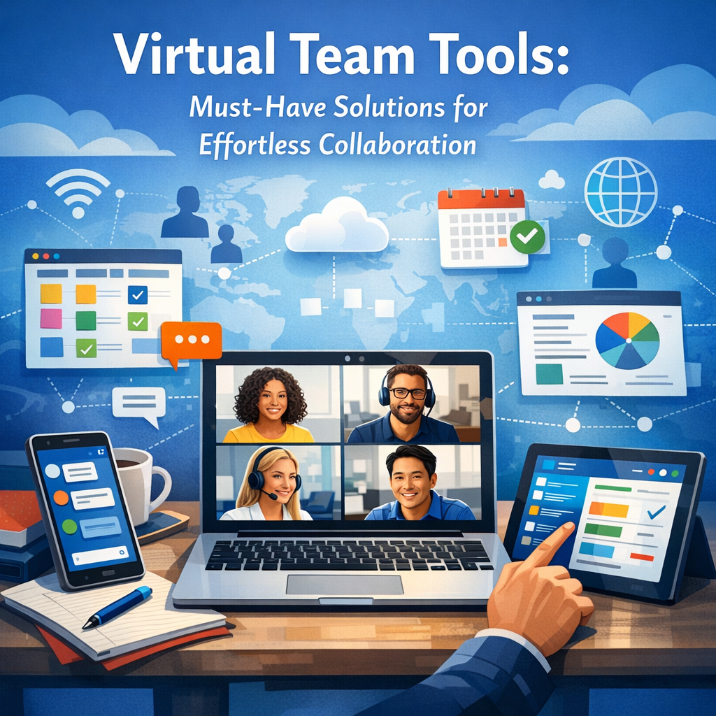 Illustration of Virtual Team Tools: Must-Have Solutions for Effortless Collaboration