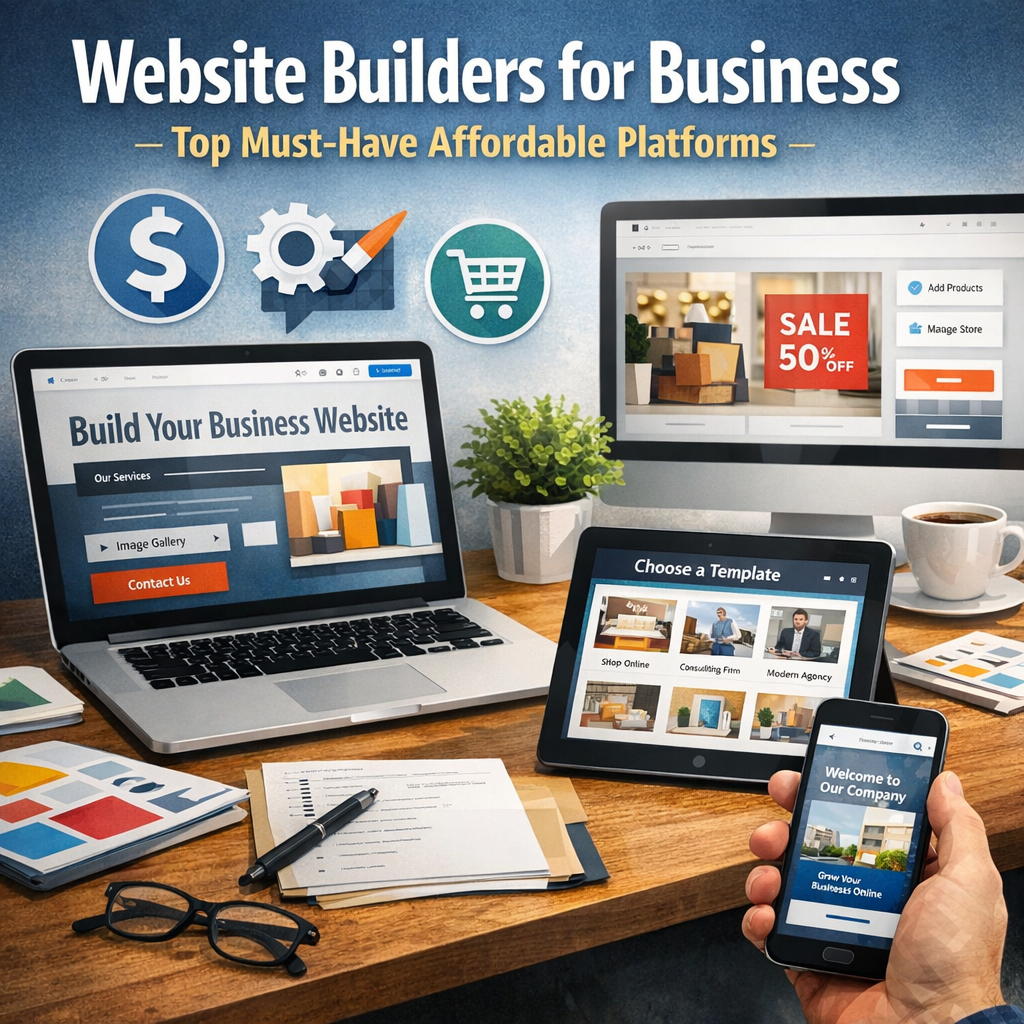 Illustration of Website Builders for Business: Top Must-Have Affordable Platforms